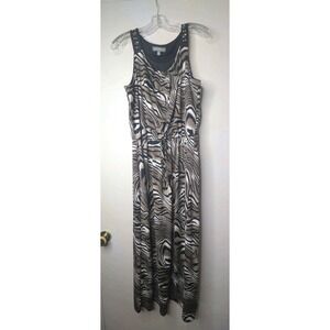 NY Collection Women's Maxi Dress‎ Large Leopard Animal Print Lined Stretchy Y2K